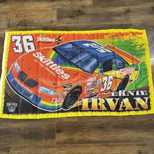 Vintage Ernie Irvan #36 Double Sided 3'x5' Flag Skittles Car NASCAR NIB‎